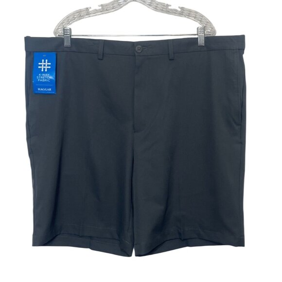 Haggar Cool 18 Pro Shorts Mens Size 44 Gray New Expandable Waist - Picture 1 of 11